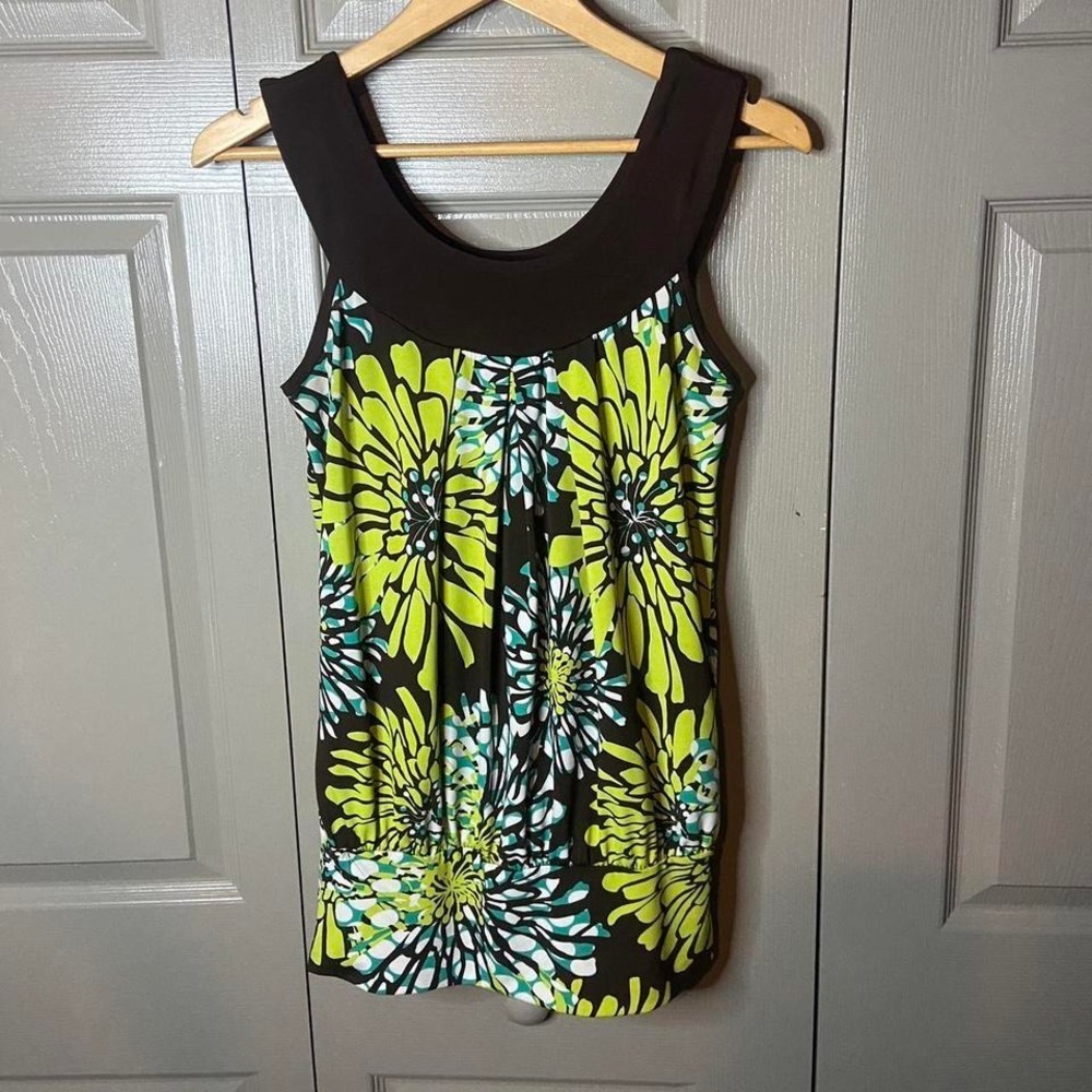 Y2K Floral Print Tank Top Retro floral blouse Size M moa moa